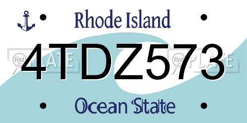 4TDZ573 Rhode Island License Plate
