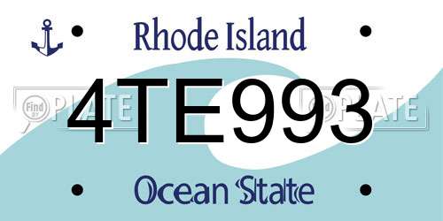 4TE993 Rhode Island License Plate