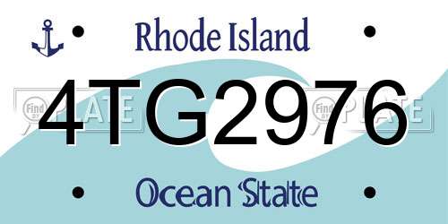 4TG2976 Rhode Island License Plate