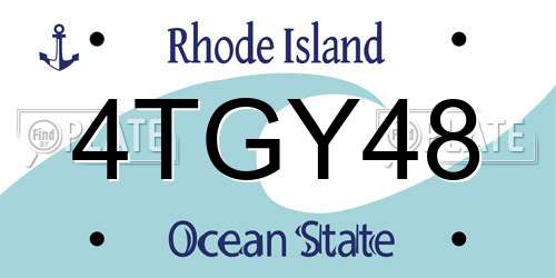 4TGY48 Rhode Island License Plate