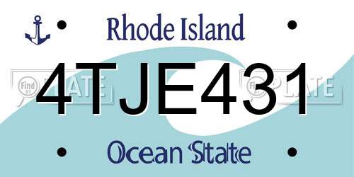 4TJE431 Rhode Island License Plate