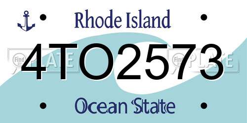 4TO2573 Rhode Island License Plate
