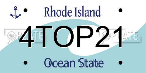 4TOP21 Rhode Island License Plate