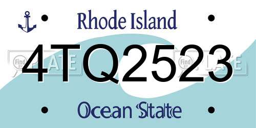 4TQ2523 Rhode Island License Plate