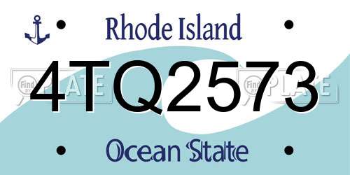 4TQ2573 Rhode Island License Plate