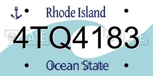 4TQ4183 Rhode Island License Plate