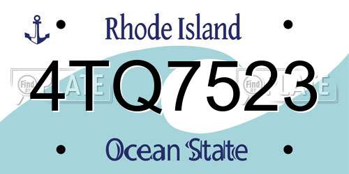4TQ7523 Rhode Island License Plate