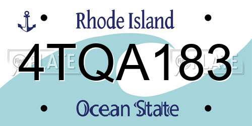 4TQA183 Rhode Island License Plate