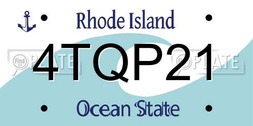 4TQP21 Rhode Island License Plate