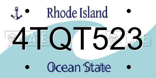 4TQT523 Rhode Island License Plate