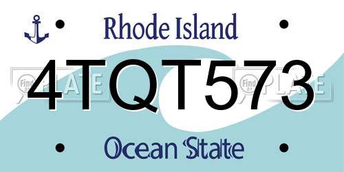 4TQT573 Rhode Island License Plate