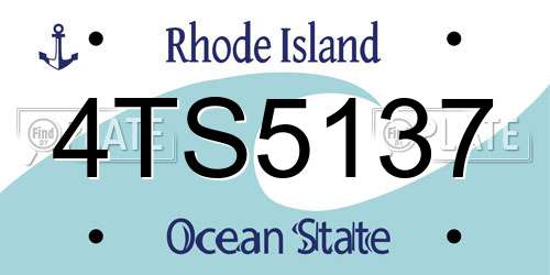 4TS5137 Rhode Island License Plate