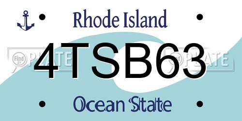 4TSB63 Rhode Island License Plate