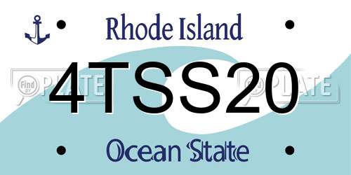 4TSS20 Rhode Island License Plate