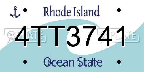 4TT3741 Rhode Island License Plate