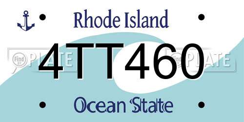 4TT460 Rhode Island License Plate