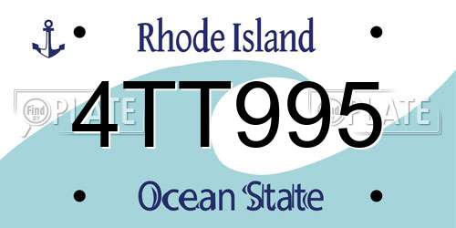 4TT995 Rhode Island License Plate