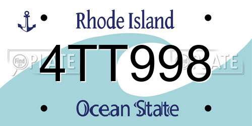 4TT998 Rhode Island License Plate