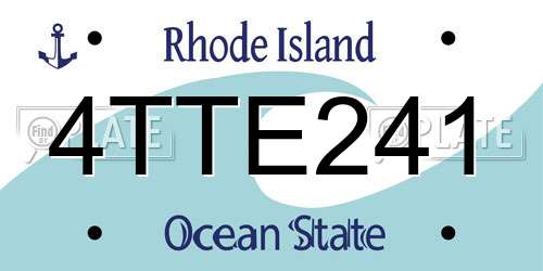 4TTE241 Rhode Island License Plate
