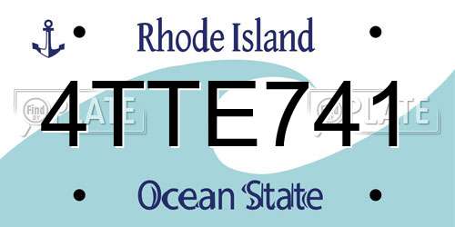 4TTE741 Rhode Island License Plate