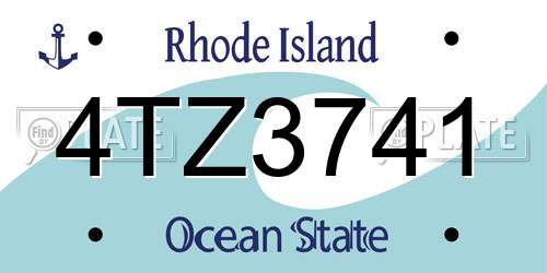 4TZ3741 Rhode Island License Plate