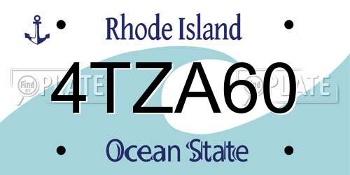 4TZA60 Rhode Island License Plate