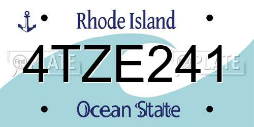4TZE241 Rhode Island License Plate