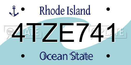 4TZE741 Rhode Island License Plate