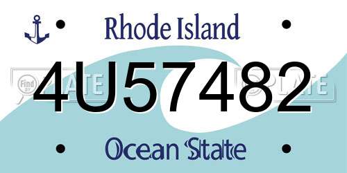4U57482 Rhode Island License Plate