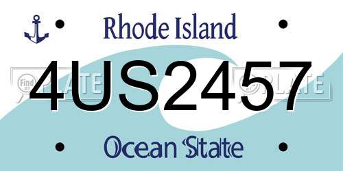 4US2457 Rhode Island License Plate