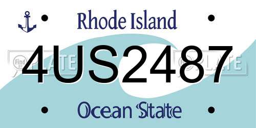 4US2487 Rhode Island License Plate