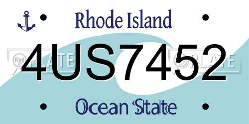4US7452 Rhode Island License Plate