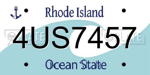4US7457 Rhode Island License Plate