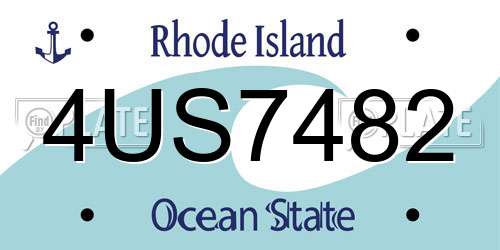 4US7482 Rhode Island License Plate