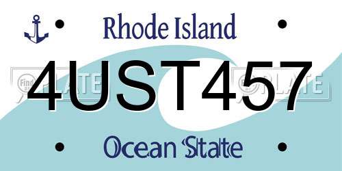 4UST457 Rhode Island License Plate
