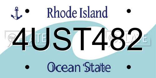 4UST482 Rhode Island License Plate
