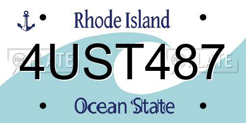 4UST487 Rhode Island License Plate