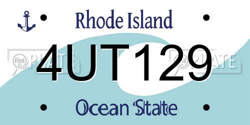 4UT129 Rhode Island License Plate