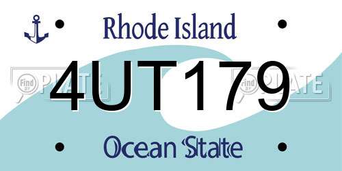 4UT179 Rhode Island License Plate