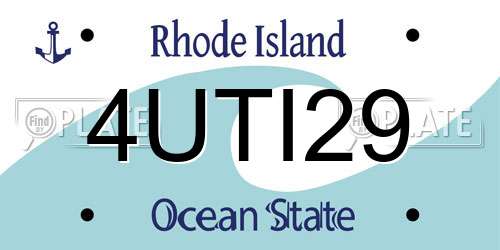 4UTI29 Rhode Island License Plate