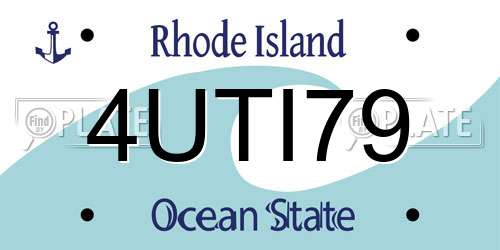 4UTI79 Rhode Island License Plate