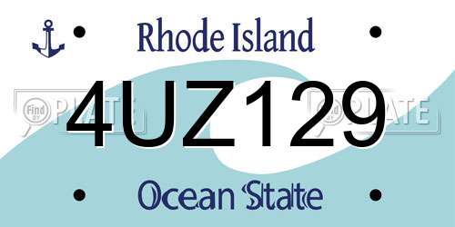 4UZ129 Rhode Island License Plate