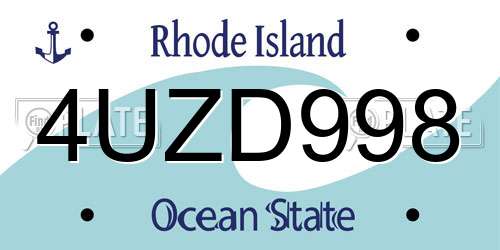 4UZD998 Rhode Island License Plate