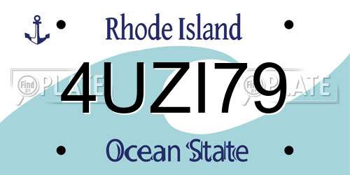 4UZI79 Rhode Island License Plate