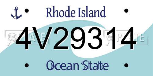 4V29314 Rhode Island License Plate