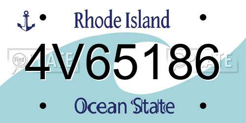 4V65186 Rhode Island License Plate