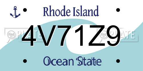 4V71Z9 Rhode Island License Plate