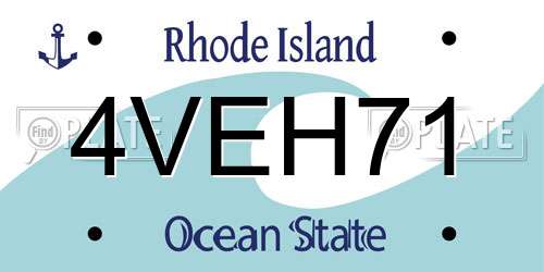 4VEH71 Rhode Island License Plate