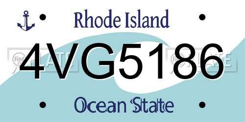 4VG5186 Rhode Island License Plate