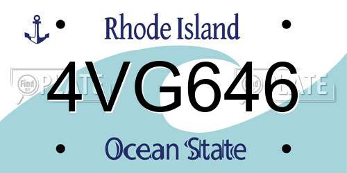 4VG646 Rhode Island License Plate